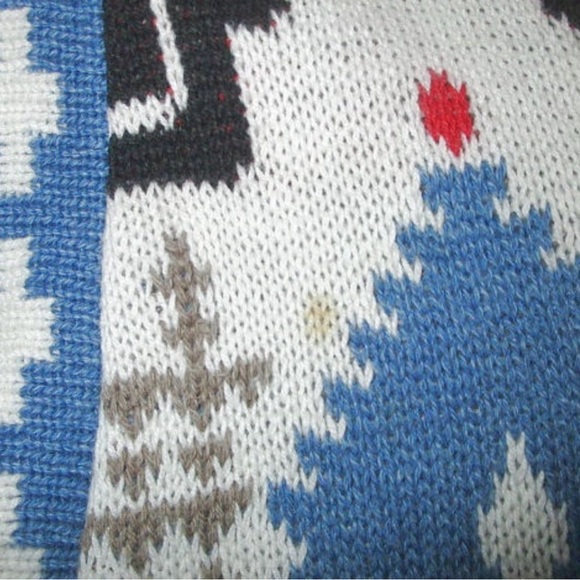 VTG Delia McKain NATIVE Warrior Size L CARDIGAN Sweater HORSE Cross AZTEC Pony - Picture 9 of 9